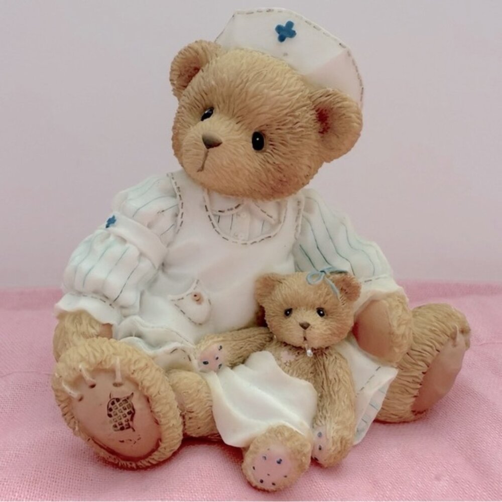 Cherished Teddies Laura Figurine With Brown And Cream Accents